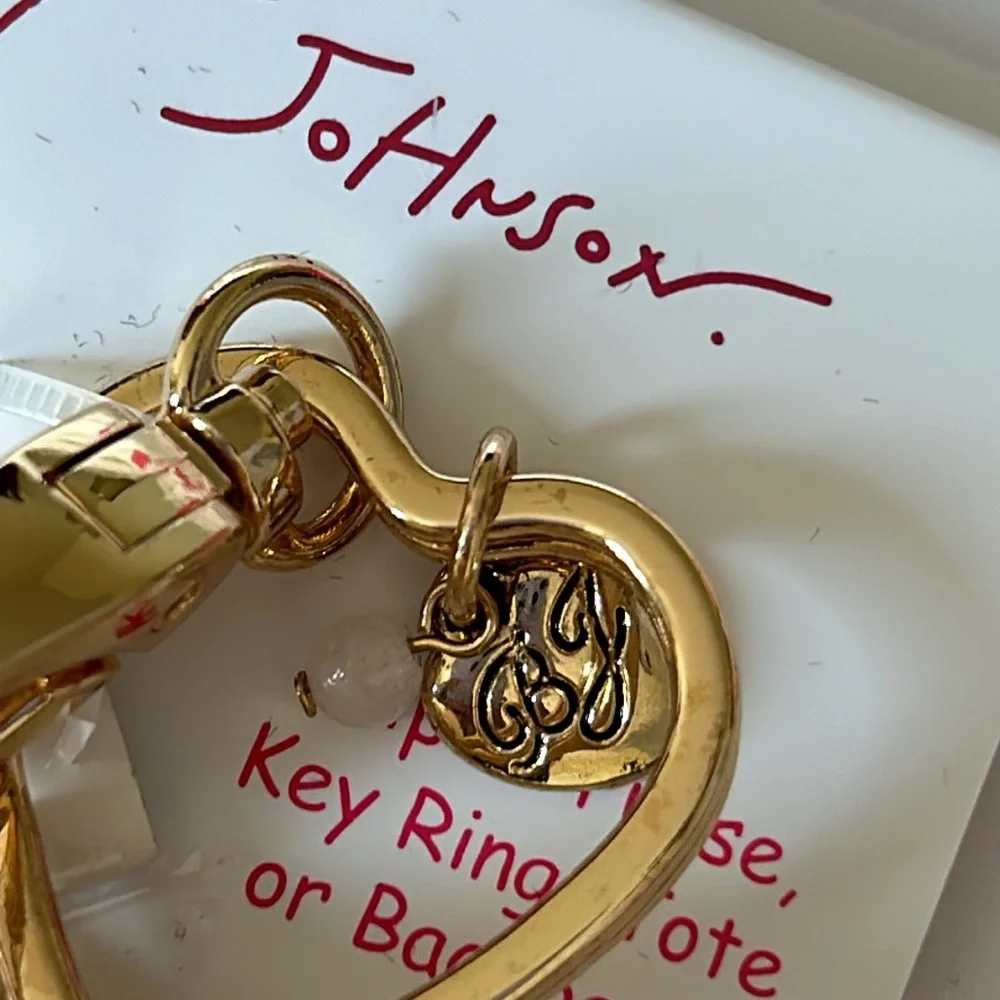 Betsey Johnson bling ring pop crystal handbag charm keychain